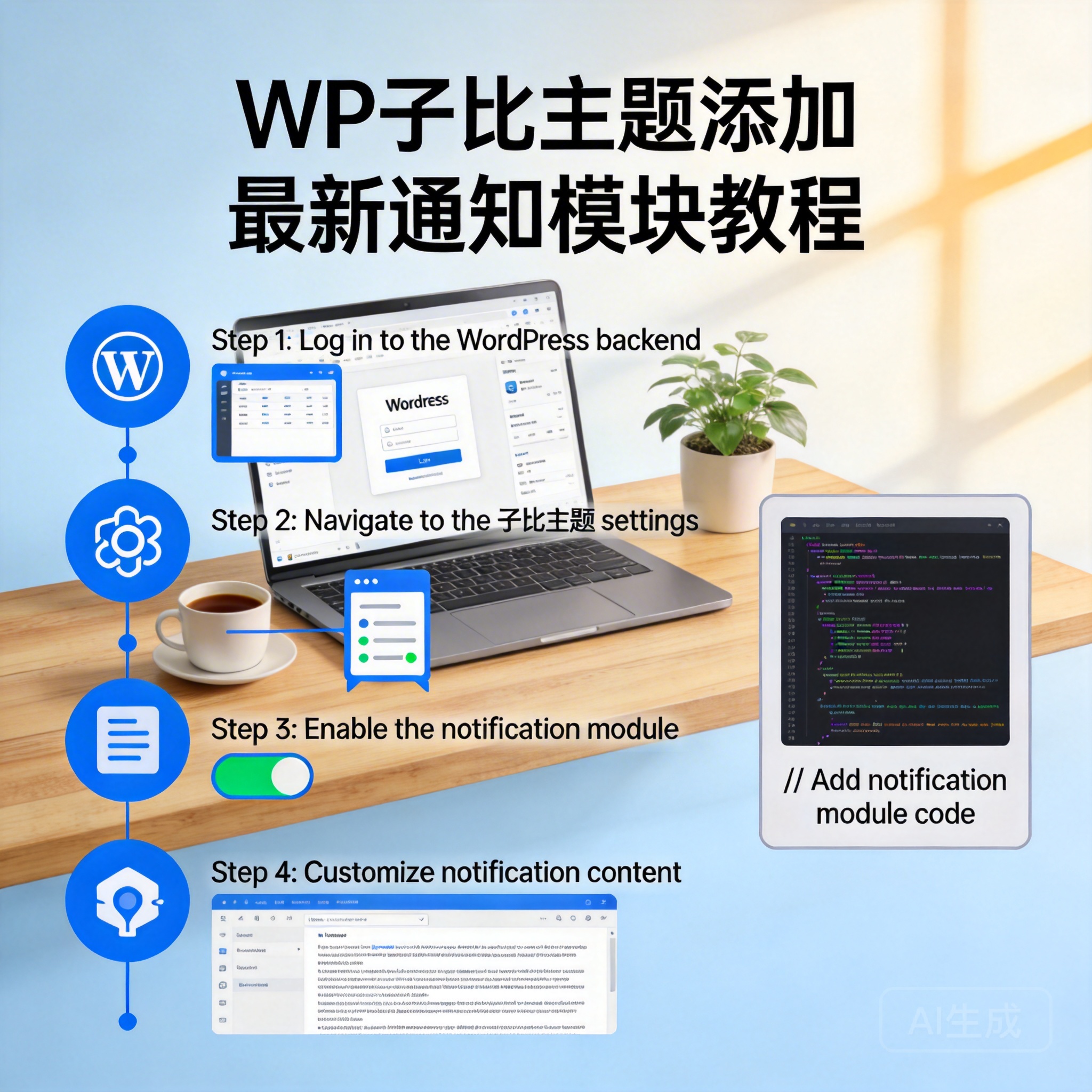WP子比主题添加最新通知模块教程