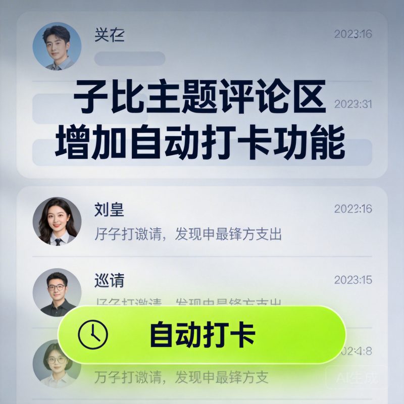 子比主题评论区增加自动打卡功能-轩逸博客