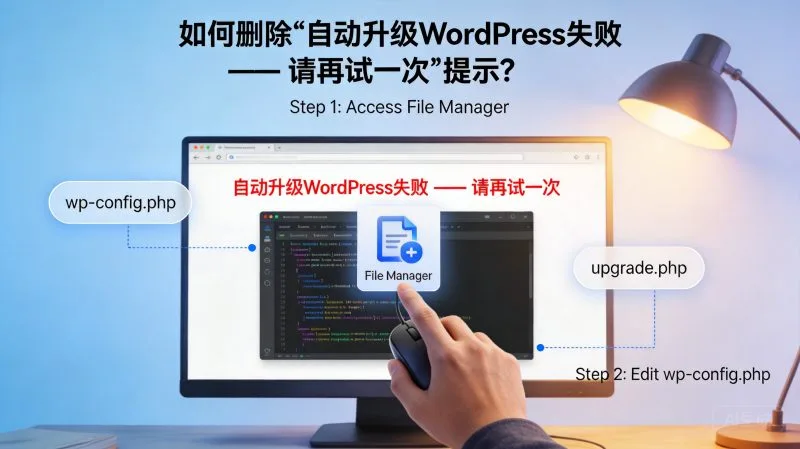 如何删除“自动升级WordPress失败 —— 请再试一次”提示？-轩逸博客