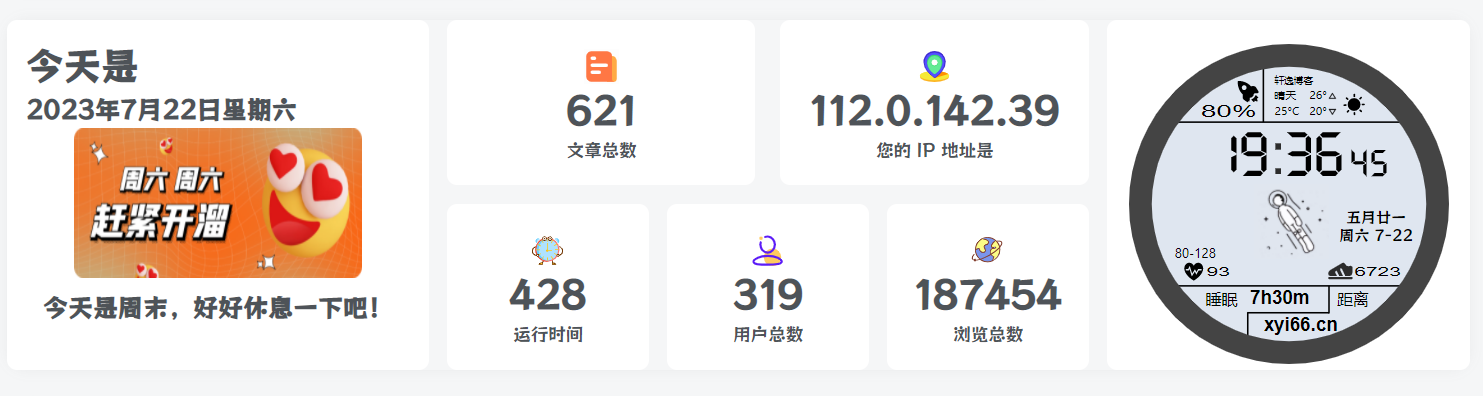 图片[1]-子比主题底部统计信息模块小工具（第二版）-轩逸博客