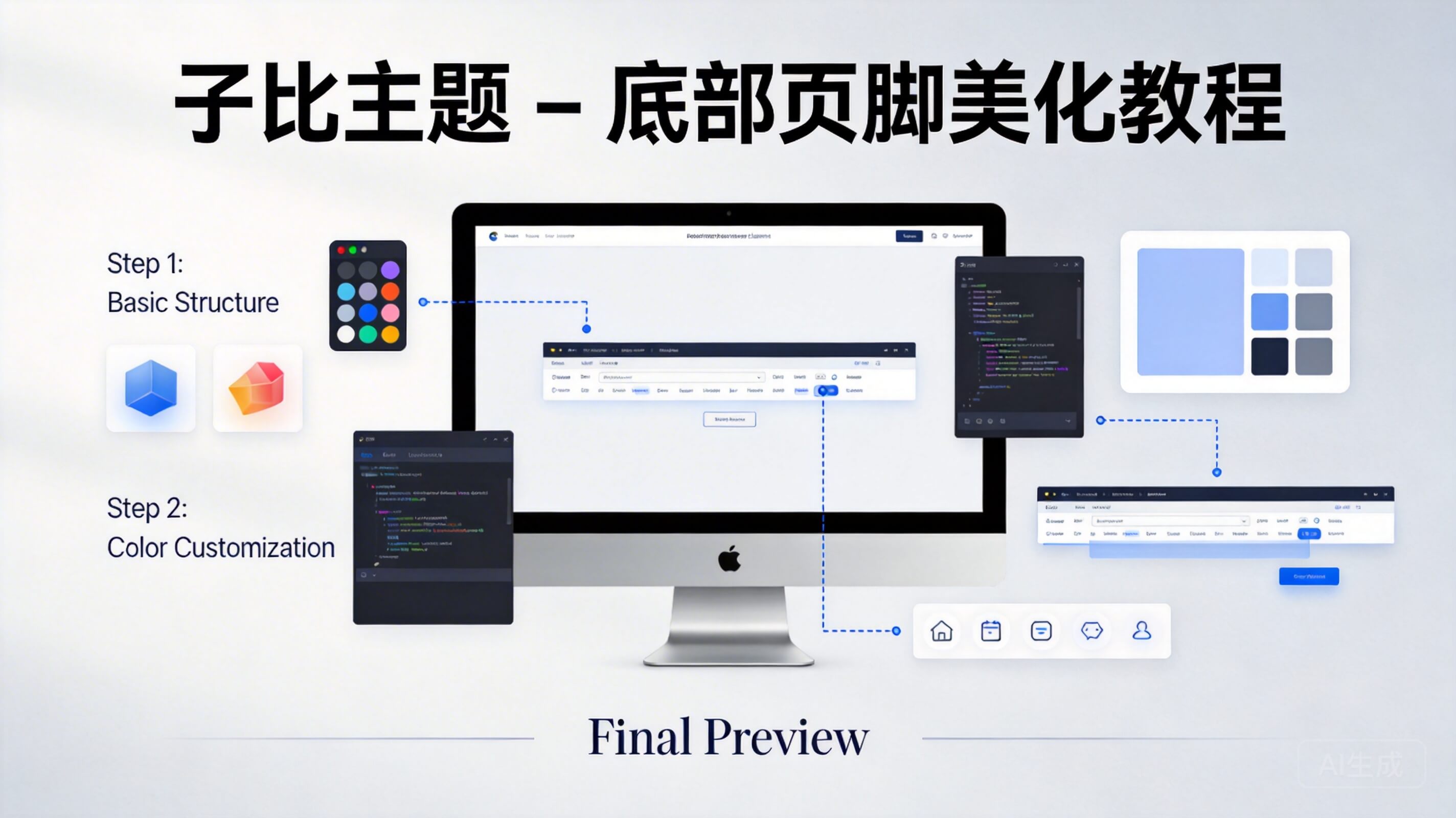 子比主题 – 底部页脚美化教程-轩逸博客