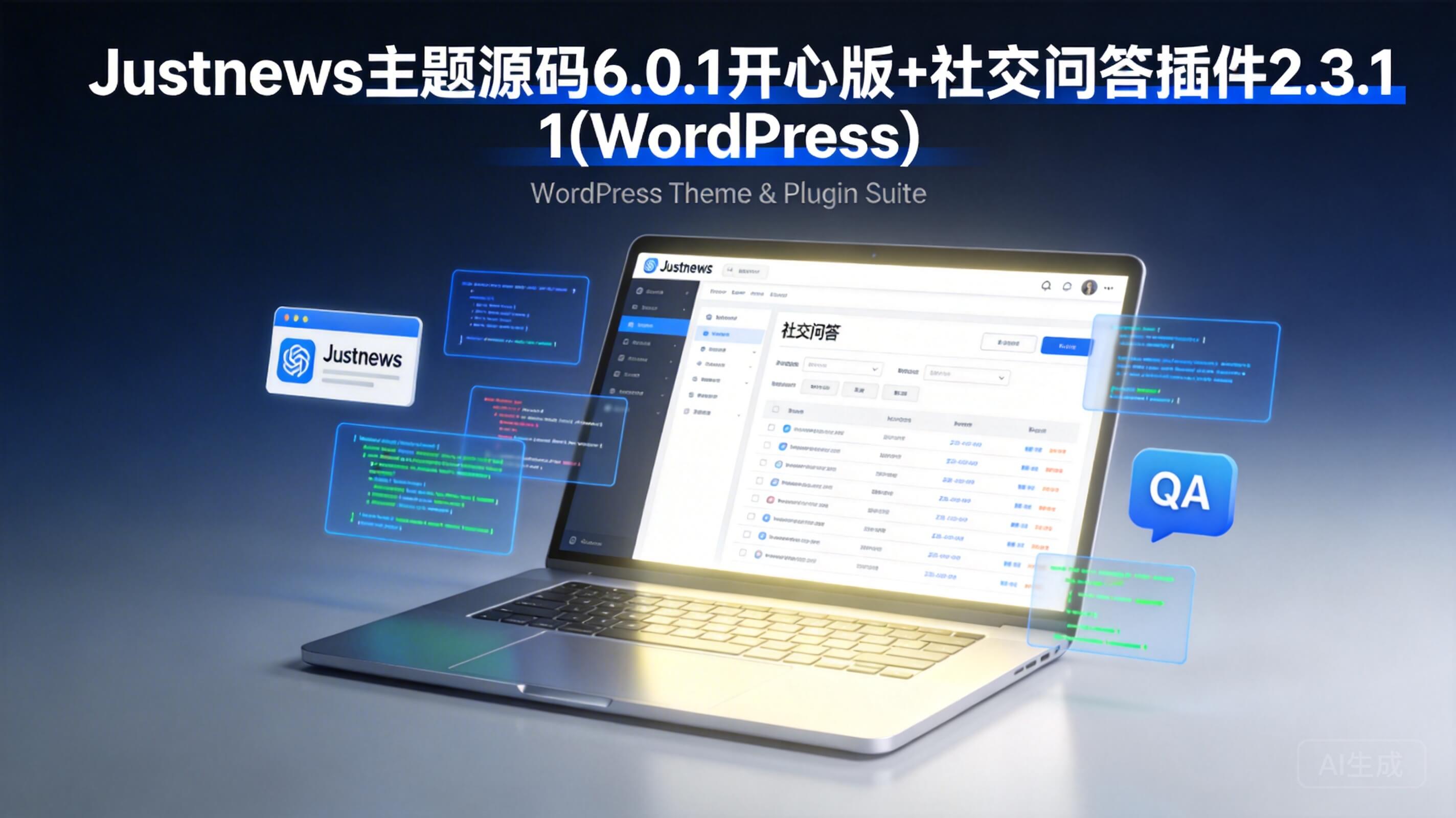 Justnews主题源码6.0.1开心版+社交问答插件2.3.1(WordPress)-轩逸博客