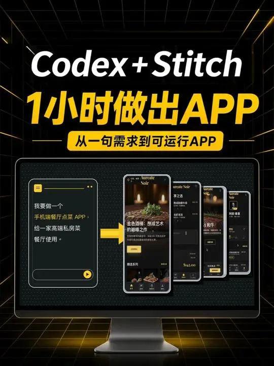 【月龙宴】Codex➕Stitch工作流，全自动开发APP-轩逸博客
